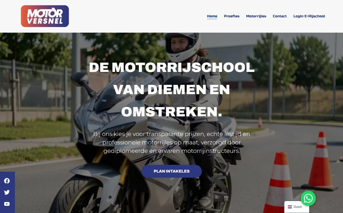 Screenshot van motorversnel.nl